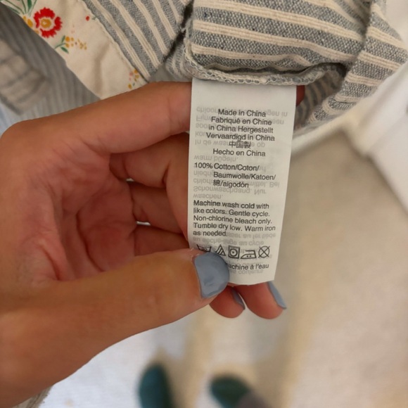 Madewell - Striped Button-Up Short Sleeve Babydoll Style Blouse - Picture 8 of 8